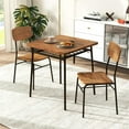 thumbnail image 3 of Resenkos Dining Table Set,Dining Table Chairs Set3 Piece Dining Table Set for 2 Wood Square Table with Metal Frame-Brown, 3 of 5