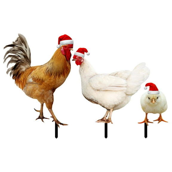 SEWCHICS 3-Piece Acrylic Christmas Outdoor Decor for Courtyard Holiday Decoration