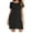 Black, variant on Lolmot Women's Summer Home Thin Curling Short Sleeve Solid Color Home Dress Comfortable Soft Sleeping Dress