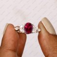 thumbnail image 4 of Oval Ruby Proposal Ring, 925 Sterling Silver Ring, Engagement Ring, Minimalist Ring, Marquise Diamond Ring., 4 of 5