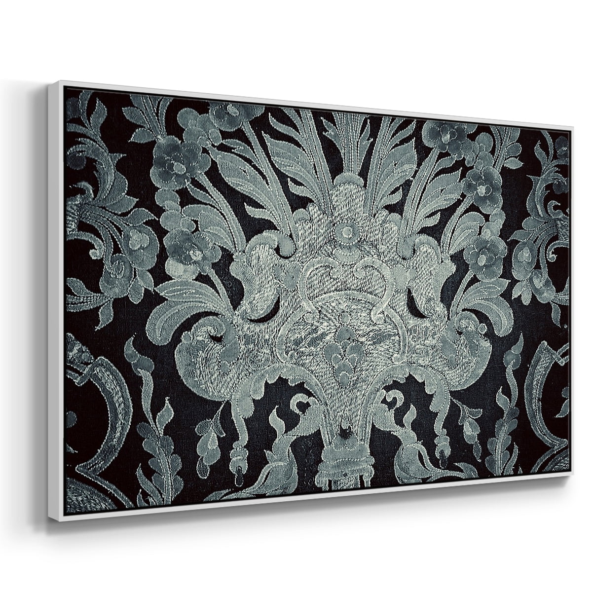 Vintage Abstract Print-XXVI Framed in White Wood Gallery Wrapped Canvas 27 in. x 41 in.