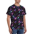 thumbnail image 2 of Qekee Colorful Guitar Classic Fit T-Shirt Men's Shirt Men's Tight Short Sleeves for Exercise, Running, Mountaineering - Colorful Guitar, 2 of 9