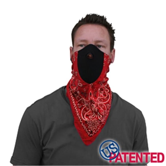 Zan Headgear WNEO106 Bandanna 100% Coton avec Paisley Rouge en Néoprène