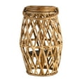 thumbnail image 4 of 16" Lantern - Brown Wicker and Iron Candle Holder - Modern and Contemporary Rustic Farmhouse Tabletop Decor for Indoor or Outdoor, 4 of 11