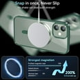 thumbnail image 5 of Magnetic for iPhone 12/iPhone 12 Pro Case, Compatible with MagSafe, Protection Protective Phone Case Shockproof Cover for iPhone 12/iPhone 12 Pro (Green), 5 of 8