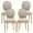 C:Round Back-Light Gray, variant on King Louis Back Side Chair Set of 4 Upholstered Linen Dining Room Chairs French Country Dining Chairs, Light gray