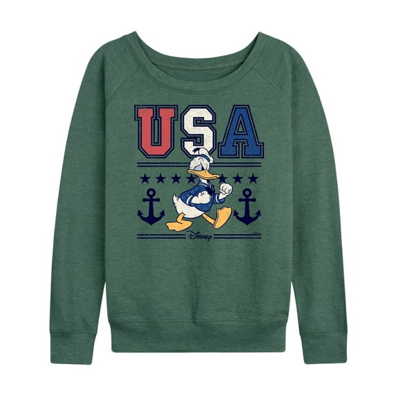 Disney - Americana - Usa Donald - Women's Lightweight French Terry Long Sleeve Shirt