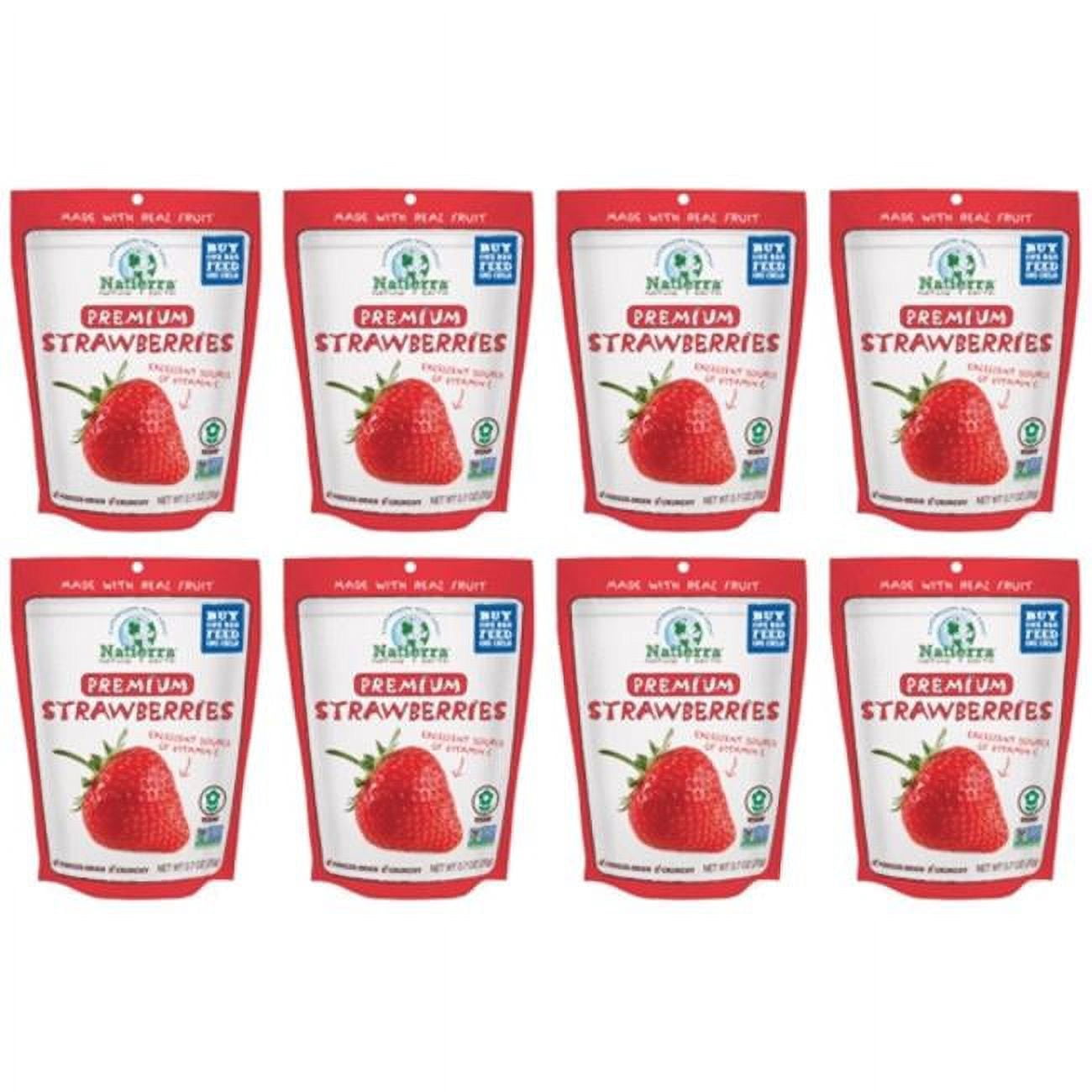 Natierra 00338626 Premium Freeze-Dried Strawberry - Pack of 8