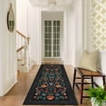 thumbnail image 7 of Garvee 2'x6' Floral Printed Runner Rug Vintage Soft Rug, Washable Low Pile Rug Stain Resistant Farmhouse Indoor Carpets with Non Slip Backing for Hallway Bedroom Playroom, Black, 7 of 7