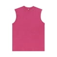 thumbnail image 2 of Men's Cotton Sleeveless Shirt Workout Muscle Tank Tops Casual Washed T Shirts Spring Summer Beach Tee Hot Pink XL, 2 of 4