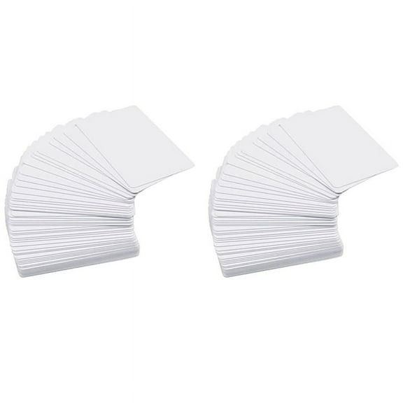100 Pack Premium Blank PVC Cards, CR80 30Mil Graphic Quality White Plastic Cards for Photo ID Badge Printers