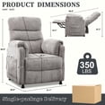 thumbnail image 4 of Power Recliner Chair, Holaki Electric Power Recliner with Side Pocket and Remote, Modern Chenille Fabric Recliner Chairs for Adults, Small Recliner for Small Space Nursery Living Room, Grey, 4 of 9