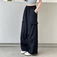 thumbnail image 2 of CONROSES Girl'S Baggy Pants Wide Leg Casual Pants for Girls Lightweight Solid Elastic Waist Drawstring Athletic Jogger Pants With Pockets, 2 of 3
