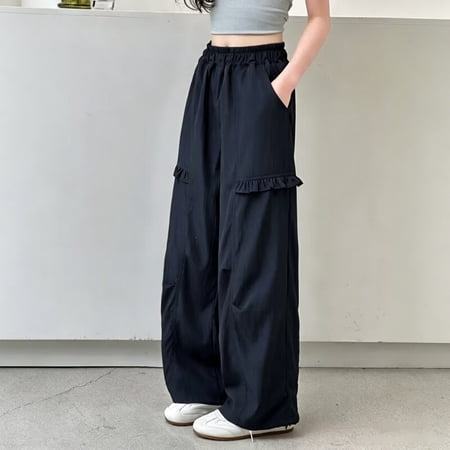 CAIVO Child Girls Lightweight Summer Pants Breathable Casual Trousers For Outdoor Play Youth Bottom Classic Solid Color Streetwear