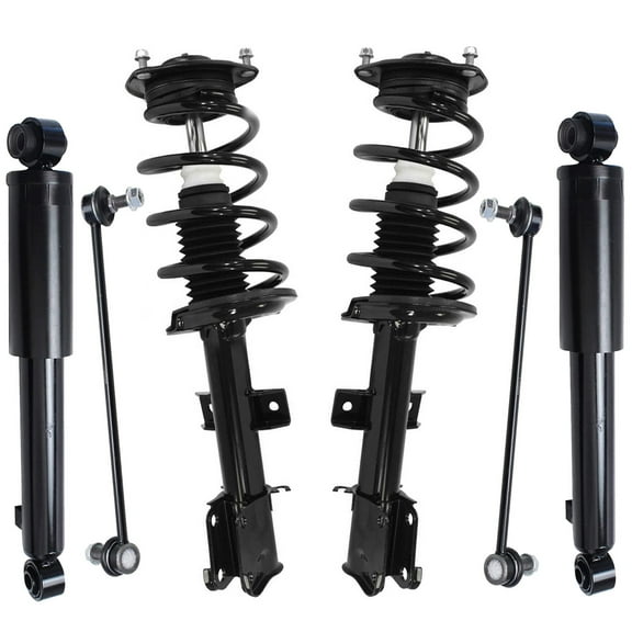 Detroit Axle - 6pc Suspension Kit for 2011 2012 2013 Kia Sorento, 2 Front Struts with Coil Spring Assembly 2 Front Sway Bar End Links 2 Rear Shock Absorbers Replacement