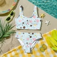 thumbnail image 6 of CCRFTGI Swimsuit for Kids Girls Size 7-8 2 Piece Set Swim Vacation Bathing Suits Beach Holiday Fruit Floral Print Bikinis Summer Cute Girls Clothes Swim Suit Kids Bikini Cyan 3-4 Years, 6 of 9