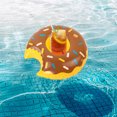thumbnail image 3 of DQrwqpou Portavasos Inflable Donut Flotador Fiesta en La Piscina Posavasos (Marrón), 3 of 8