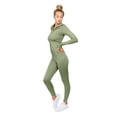 thumbnail image 4 of Women's Workout 2 Piece Jogging Tracksuit J1225-P3584 - Sage Green - Medium, 4 of 8