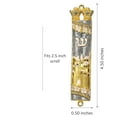 thumbnail image 4 of Matashi Hand Painted Grey Enamel Mezuzah with Jerusalem City Design, Gold Accents & Crystals, Judaica Religious Home Décor, 4 of 7