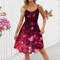 thumbnail image 4 of Valentines Day Cocktail Women's Vintage Dress Sleeveless Heart Print Evening Prom Swing A Line Dress Purple Pink S, 4 of 4