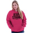 thumbnail image 3 of Jesus Strong Philippians 4:13 Bible Unisex Plus Fleece Graphic Hoodie Brisco Brands 5X, 3 of 5