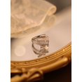 thumbnail image 2 of 1pc 925 Sterling Silver Vintage Exaggerated Cross Design Heavyweight Artificial Open Ring, 2 of 5