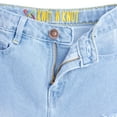 thumbnail image 3 of Knit N Knot Girls' Ice wash, light Blue wide leg high waist flared fit raptured, torn fashionable jeans pant, 3 of 7