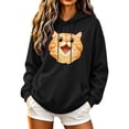 thumbnail image 3 of Josdec Women's Cute Animal Print Drawstring Hoodies Long Sleeve Kangaroo Pocket Casual Pullover Sweatshirt S-2XL, 3 of 4
