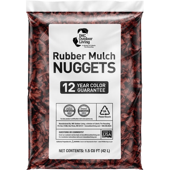 GroundSmart Red Rubber Mulch, 1.5 Cu Ft