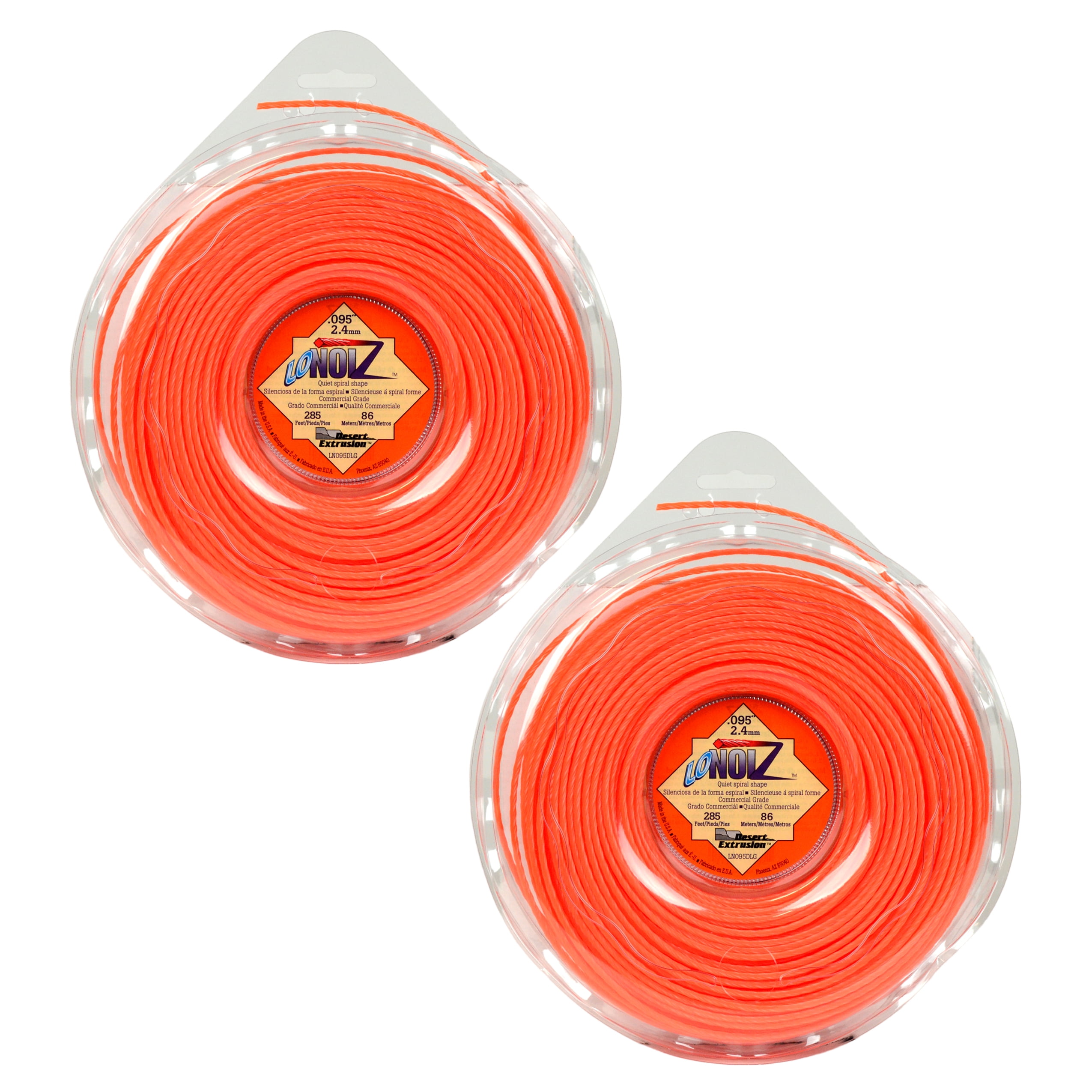 LoNoiz LN095DLG 0.095" x 285' Commercial String Trimmer Line Orange (2