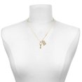 thumbnail image 2 of Delight Jewelry Gold-tone Trefoil Key with Crystals - Large Goldtone Crystal Initial - B - Charm Necklace, 17.5"+2", 2 of 4