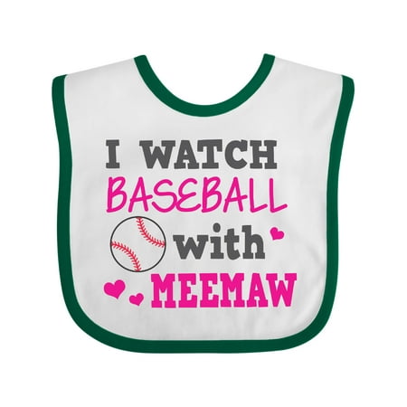 

Inktastic I Watch Baseball with My Meemaw Gift Baby Boy or Baby Girl Bib