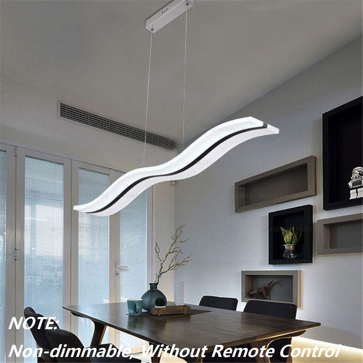 38w Modern Wave Led Pendant Light Dimmable Fixture Ceiling Light Contemporary Chandelier Hanging Light Fixture For Living Room Restaurant Dining Table Bedroom With Remote Control Walmart Com Walmart Com