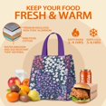 thumbnail image 5 of Pioneer Flower Floral Print Pattern Insulated Lunch Bag for Women & Adults,Large Portable Soft Cooler Lunch Bag,Thermal Food Storage Tote with Pearl Cotton,8.66L,8.75x5.75x9.5 Inch, 5 of 6