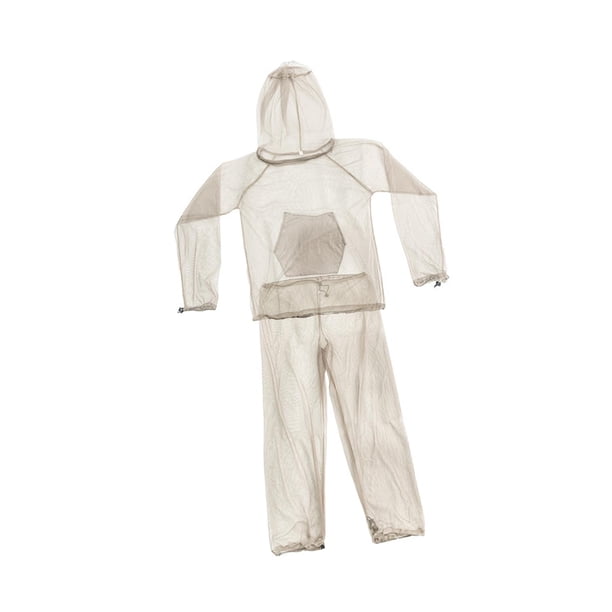 Traje de mosquitera Trajes de malla con capucha Protección de cuerpo completo, trajes Ghillie Traje de pesca, Traje de apicultura para caza, pesca, al Caqui M L