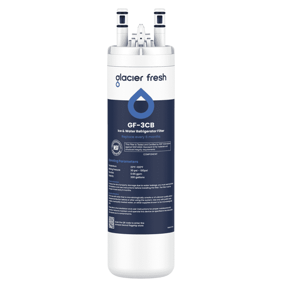 GLACIER FRESH WF3CB Refrigerator Water Filter Replacement for PureSource 3, 706465, WF425, PS3412266, AP4567491, 242017800 Refrigerator Water Filter, Pack of 1
