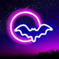 thumbnail image 3 of Luces de neón LED de luna y murciélago, letrero de luz de neón para pared USB / letrero de neón LED con batería para decoración de pared, dormitorio, regalo para niños, sala de estar,, 3 of 4