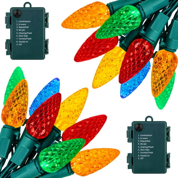 Guirnalda de luces navideñas Brightown C6 LED, 20 m, 60 LED, paquete de 2