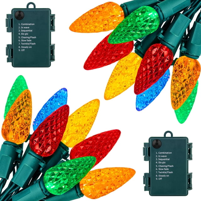 Guirnalda de luces navideñas Brightown C6 LED, 20 m, 60 LED, paquete de 2