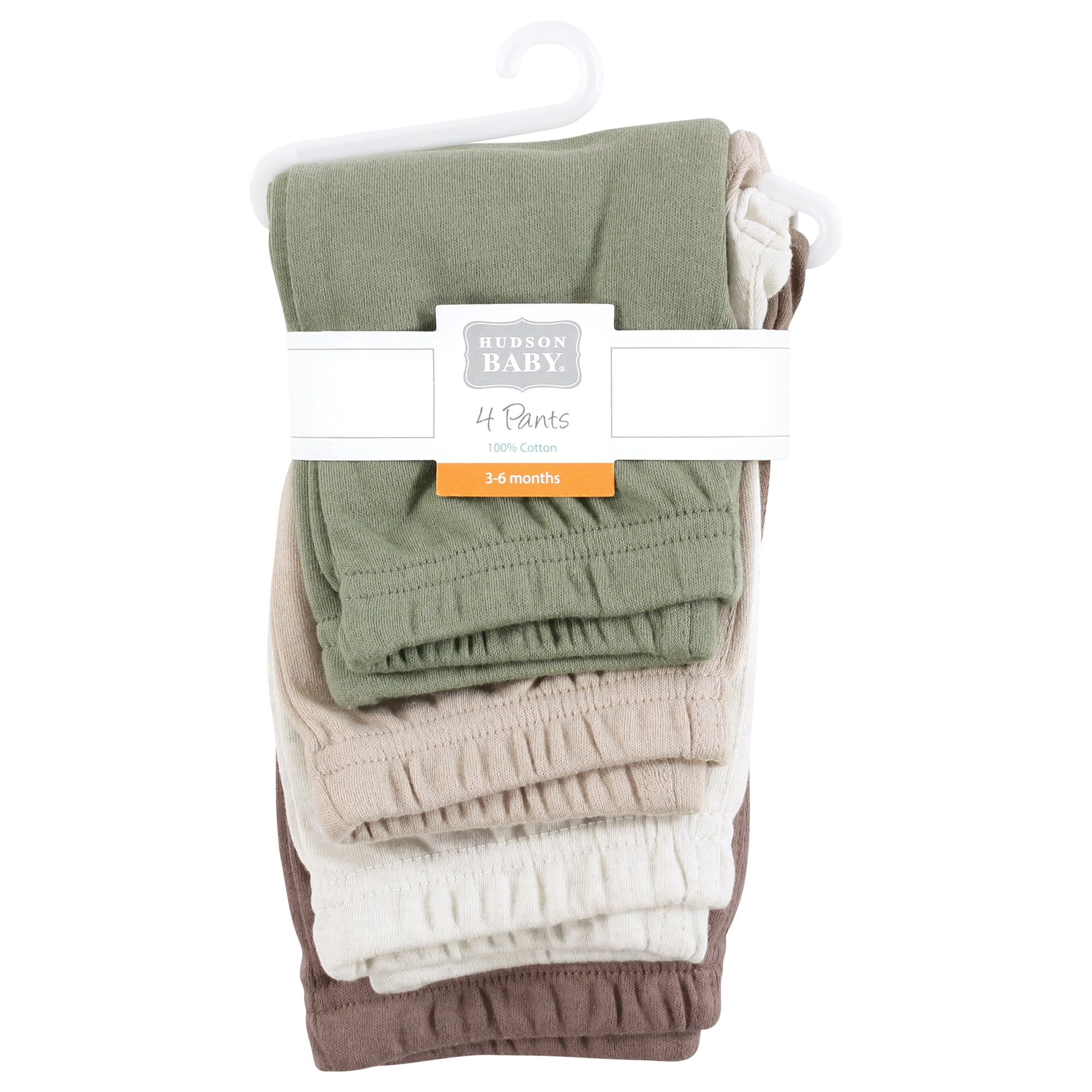 Hudson Baby Cotton Pants and Leggings, Neutral Olive, 12-18 Months
