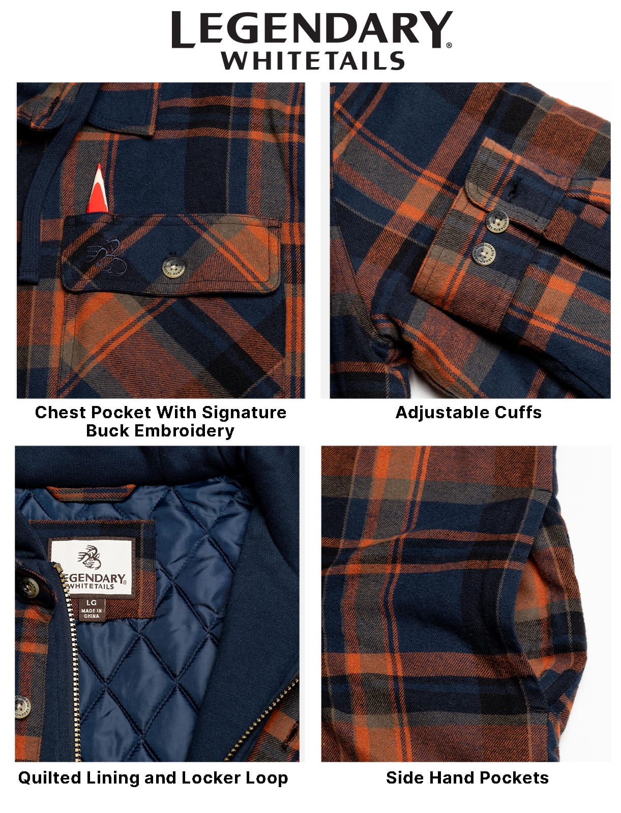 Legendary Whitetails Men's Maplewood Hooded Shirt Jacket