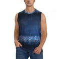 thumbnail image 2 of Goofa Retro Blue Glitter Printed Men's Sleeveless T-Shirt - Athletic Gym Workout Tank Top for Men - Moisture-Wicking, UPF 30+ Quick-Dry Muscle Tee-X-Large, 2 of 8