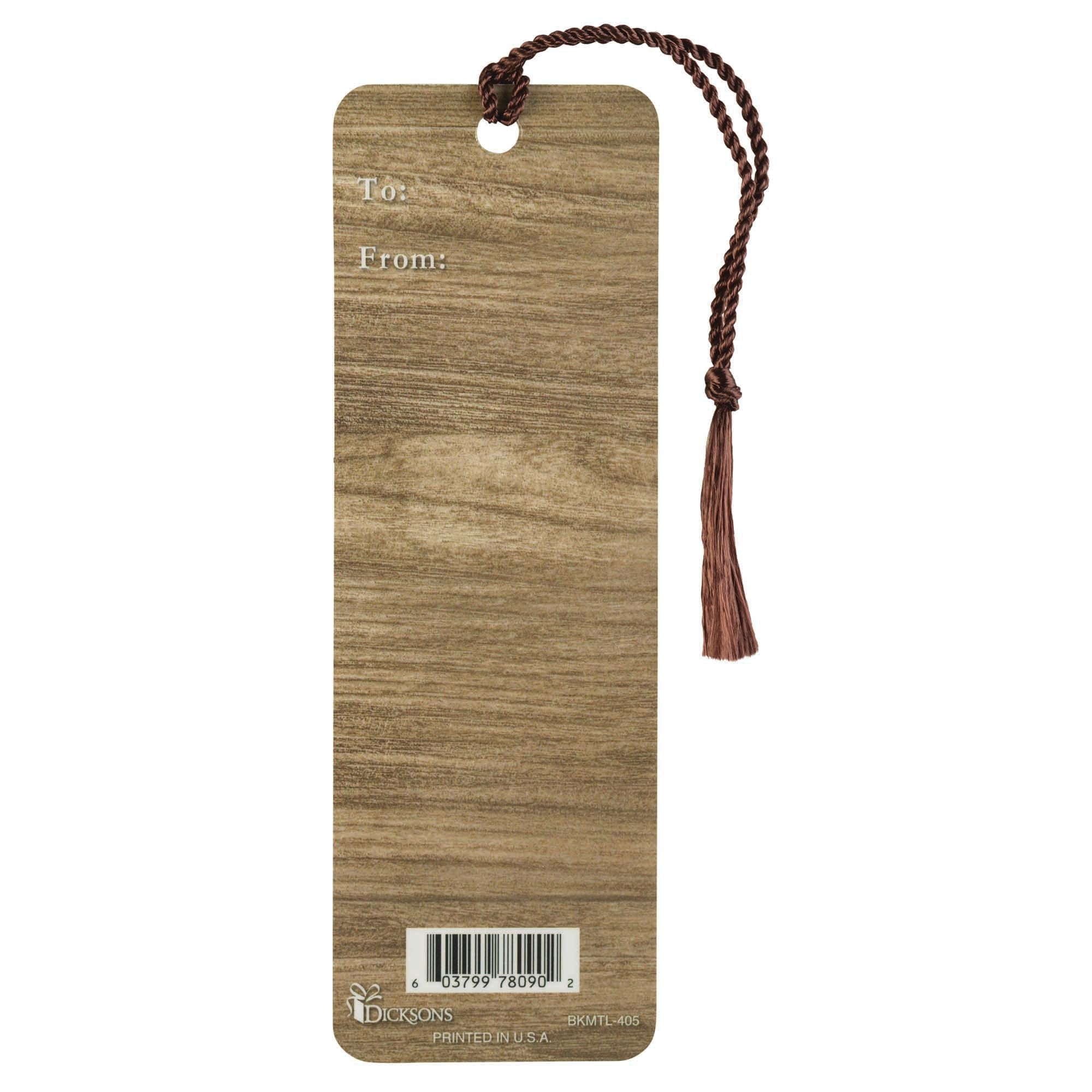 Dicksons Confirmed Encouraging Verse Woodgrain Finish White 6 x 2 Paper and Tassel Tassel Decoration Bookmark Pack of 12