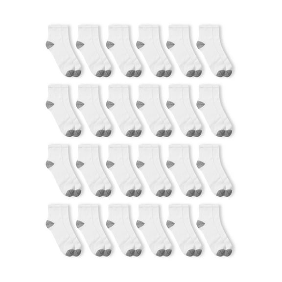Athletic Works Men's Ankle Socks, 24 Pack