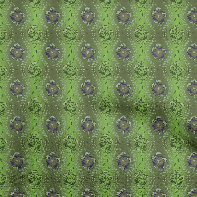 oneOone Polyester Spandex Light Green Fabric Leaves Sewing Craft Projects Fabric Prints By Yard 56 Inch Wide