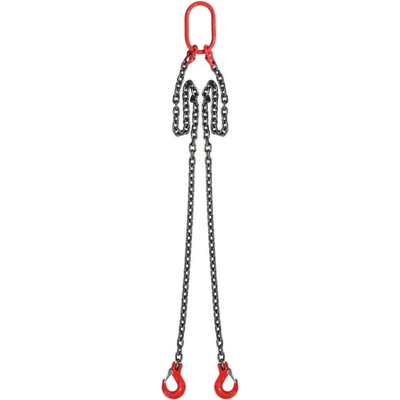 SKYSHALO Chain Sling, 5/16 inch x 5 ft, Equipped with Hooks, G80 Grade for Hoisting, 6600 lbs Capacity, Dual Leg Grab Hooks for Engine Lifting