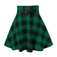 thumbnail image 2 of Sonducket corta gótica a cuadros para mujer, faldas con corsé plisado a cuadros con cordones, ropa de discoteca, vestido Vintage con Prendas para la parte inferior del cuerpo Verde SG, 2 of 6