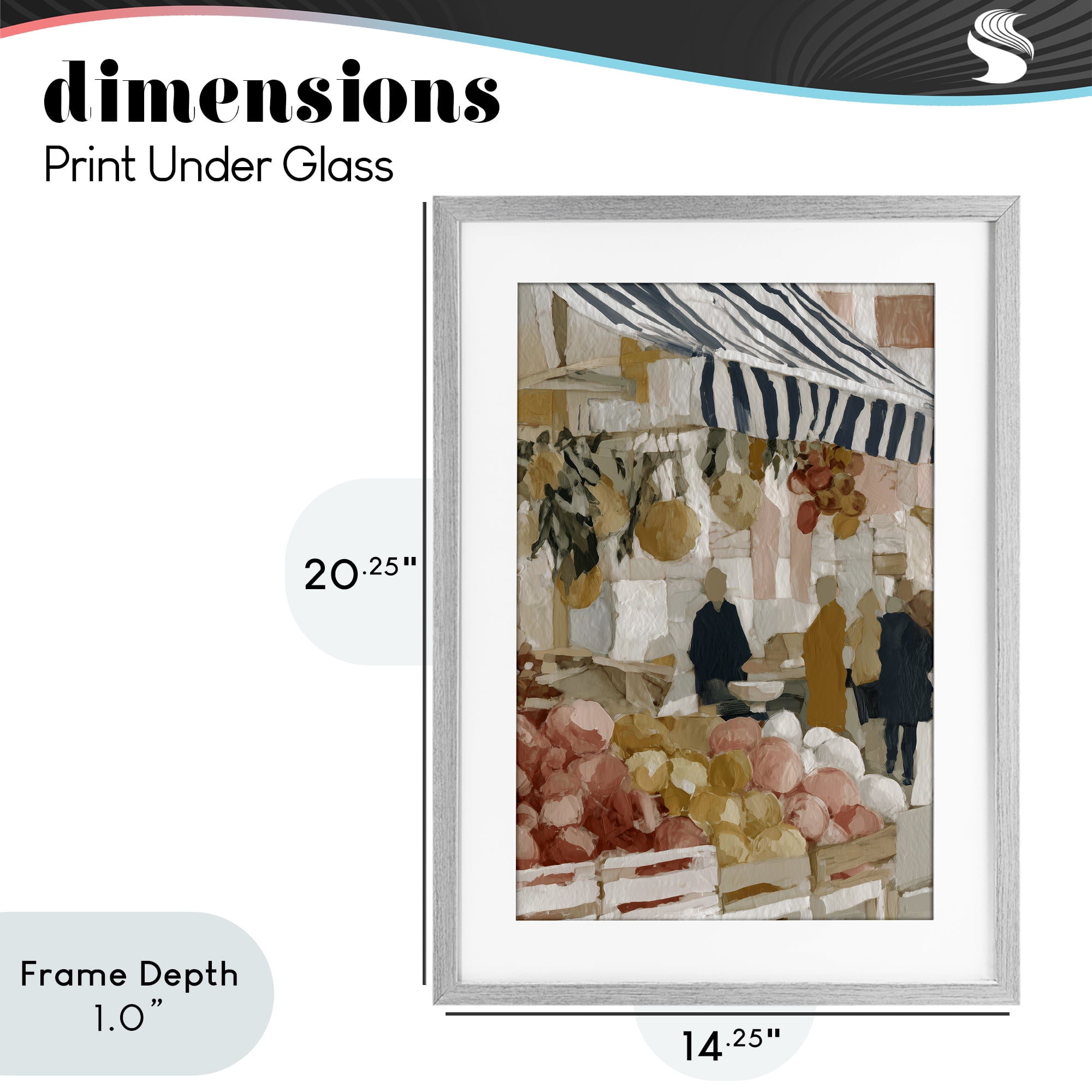 Stupell Industries Market Stall with Fresh Citrus Gray Framed Print Under Glass, design by Chromatic Storm Studio