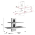 thumbnail image 3 of DUOSONG Burgos Floating Shelf, 2 Tier-Shelf Wall Unit With Cable Management White Engineered Wood Furniture Primary Living Space TV & Entertainment Furniture, 3 of 7