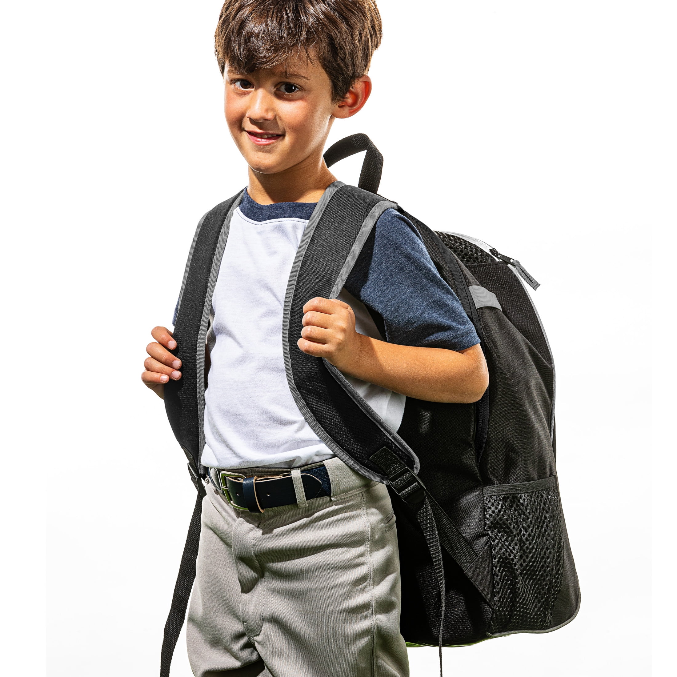 Franklin Sports MLB Youth Baseball Batpack Bag, Holds 2 Bats, Black/Gray